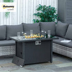 Outsunny Propane Fire Pit Table 43" Outdoor Fire Table-Doubles as a fire pit and a rattan table