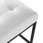 Modway Privy Black Stainless Steel Upholstered Fabric Counter Stool - Black White-Counter Stool Weight Capacity: 331 lb