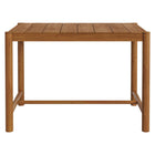 Modway Eleni Rectangle 56" Outdoor Teak Wood Rectangular Bar Table - Natural-Simple Assembly
