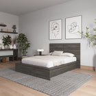 Nexera James Headboard - Full Size - Grey Oak-Oak Finish Options: Crafted from engineered wood in a light Brown Oak or Natural Blonde Oak finish, adding a touch of natural beauty to your space with its unique grain color variation