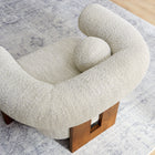 Modway Jace Boucle Accent Chair - Pearl-Includes Round Accent Pillow