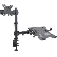 ShoppingAll Adjustable Dual Monitor & Laptop Mount Stand for Laptop up to 15.6" Monitors up to 32"-Hold one 15"-32" monitor and one 12"-17" laptop