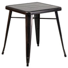 Flash Furniture 24'' Square Metal Indoor/Outdoor Table, Black/Antique Gold (CH3133029BQ)-Black, Antique Gold/Metal, Rubber