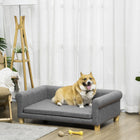 PawHut Modern Pet Sofa Bed with Removable Seat Cushion - Dark Grey-Classic design with three sides of support 