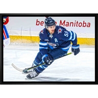 Mark Scheifele Winnipeg Jets Skating - Framed Canvas - 22" x 31"-Premium canvas print with gallery-wrapped edges