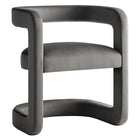 Modway Winslow Barrel Performance Velvet Dining Chair - Storm Grey-Barrel Dining Chair