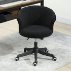 Vinsetto Fluffy Armless Office Chair with Adjustable Height - Black-Colour: Black
