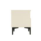 Manhattan Comfort Amara 19.7" Modern Nightstand - Cream/Natural Oak-Perfect for Bedside Storage, Lamps, or Display Items