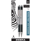 Zebra F-301 Retractable Ballpoint Pen - 0.7mm - Black - 2 Pack-Features a sturdy metal barrel and clip for a sleek and professional look