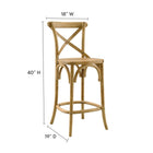 Modway Gear Counter Stool - Natural-Elm Wood Construction