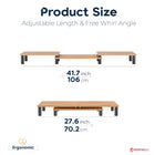 ShoppingAll Dual Monitor Stand and Riser - Walnut - 5 Pack-Made of MDF platform and aluminum feet with silicones pads