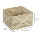 HOMCOM 24" Wooden Christmas Tree Collar Box - Light Distressed Wood Finish-Keep pets and little ones away from tree stands 