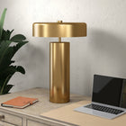 Hudson&Canal Nash 24" Tall Table Lamp with Metal Shade - Brass/Brass-Rated for one 60W incandescent bulb - 9W LED bulb, 13W fluorescent (CFL) bulb, or 9W self-ballasted LED bulb, E26-base bulb, Bulb not included