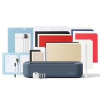 Cricut Maker 5 Cutting Machine Essentials Bundle - Slate Blue-Make with 300+ materials: Precision-cuts popular materials like vinyl, iron-on, cardstock, and fabric - plus, thicker materials up to 3 mm, including leather and foam core board. It also engraves materials up to 3 mm like metal, acrylic, and more
