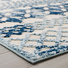 Modway Reflect Giada Abstract Diamond Moroccan Trellis Indoor/Outdoor Area Rug - 8 ft W x 10 ft L - Ivory/Blue-Fade, Stain and Water Resistant / Easy To Clean