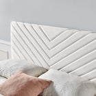 Modway Alyson Angular Channel Tufted Performance Velvet Full/Queen Headboard - White-Durable Stain-Resistant Fabric