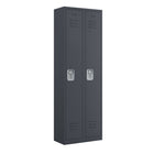 Ceha RH Series 1-Tier Locker with Louver Vents and Recessed handle - Bank of 2 - Graphite Grey-Durable, commercial-grade steel construction with powder-coated finish