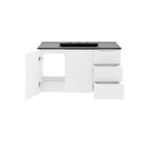 Modway Vitality 36" Bathroom Vanity - White/Black-8" Centerset Faucet Holes