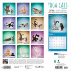 Plato 2026 Yoga Cats Together Official Monthly Hanging Wall Calendar - 12" W x 24" H  - English-Durable Construction - Sturdy, high-quality paper resists curling and ink bleed-through, and durable binding ensures longevity throughout the year