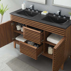 Modway Render 48" Double Sink Bathroom Vanity - Walnut/Black-Walnut Grain Vanity