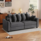 HOMCOM Corduroy 3 Seater Sofa Couch with 8 Removable Pillows - Dark Grey-Plywood frame supports up to 551 lb (250 kg), ensuring stability and durability