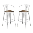 Modway Promenade Bar Stool - White - Set of 2-Cafe and Bistro Style Bar Stool