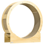 PawHut 36" Cat Wheel with Brake and Scratching Pads - Oak-Supportive design ensures smoother rotation for active cats 