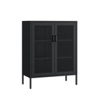 Manhattan Comfort Amelia 31.5" Modern Accent Cabinet - Black-Crafted with High Quality Steel to Ensure Long Lasting Use