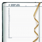 Blueline 2026 Traditional Daily Planner - 8-1/8" x 6-9/16" - Marble Green - Bilingual-Gold ribbon bookmark