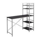 Monarch Specialties 7166 48" Computer Desk - Espresso Top/Silver Metal-This compact and modern 48"l computer desk with side storage in a dark brown laminate finish is the perfect space saving solution for a contemporary home office.