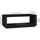 Hudson&Canal Evie 48"W Rectangular Coffee Table - Black Grain-Product Dimensions: 23.5" L x 47.5" W x 18" H