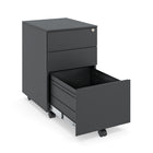 Ceha Canada 3-Drawer Metal Pedestals - Black-EASY MOBILITY WITH 5 CASTERS: Experience effortless mobility with this lockable filing cabinet, featuring 360° swivel casters to enhance stability and prevent tipping