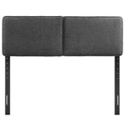 Modway Lindee Boucle Fabric Full Headboard - Slate-Wood Legs