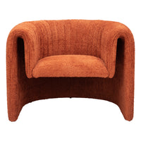 Zuo Viana Accent Chair - Burnt Orange-Super soft and fuzzy sherpa fabric