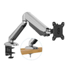 ShoppingAll Adjustable Single Gas Spring Monitor Mount Desk Stand for 15"-32" Monitor - Silver-The adjustable arms can tilt from +90-degreesto -85-degrees,swivel +/-90-degrees,and 360-degreesrotation. Switching from landscape monitor setting to portrait position made easy.