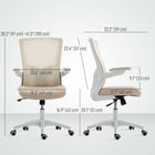 HOMCOM Ergonomic Office Chair with Lumbar Support - Beige-Adjustable seat height and tilt function for optimal comfort