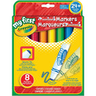 Crayola Washable Markers - Round Tip - Assorted Colours - 8 Pack-Traditional round shape provides a transition to a mature writing grip