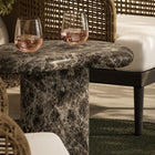 Modway Elowen Outdoor Faux Marble Side Table - Dark Emperador Marble-Sculptural Silhouette