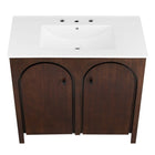 Modway Appia 36" Bathroom Vanity - Walnut/White-Assembly Required
