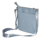 Nicci Ladies Crossbody Bag with Front Zipper Pocket - Powder Blue-Back slit pocket with magnetic snap closure