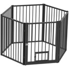 PawHut 6-Panel Dog Playpen with Door - 30" H-Multi-usage for indoor, outdoor, or as a dog gate