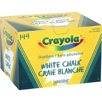 Crayola White Dustless Chalk-Available in white, or assorted colours (24 of each: pink, yellow, white, blue, red, and grey)