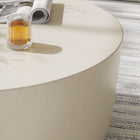 Modway Brion Round Indoor/Outdoor Patio Concrete Coffee Table - White-Arrives Fully Assembled