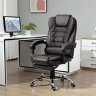 HOMCOM PU Leather Executive Reclining Office Chair with Arms - Coffee-Desk chair features high density sponge padding and curved padded armrests for comfort