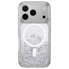 SwitchEasy Starfield 3D Compatible with MagSafe Case for iPhone 17 Pro - Transparent-Dazzling visual effect: Utilizes vacuum drop glue technology, silver foil and bright powder to create a 3D dimensional visual effect
