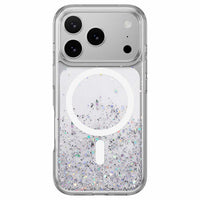 SwitchEasy Starfield 3D Compatible with MagSafe Case for iPhone 17 Pro - Transparent-Dazzling visual effect: Utilizes vacuum drop glue technology, silver foil and bright powder to create a 3D dimensional visual effect