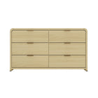 Manhattan Comfort Grace 60" Modern Double Dresser - Natural Oak/Gold-Modern Double Dresser for Bedroom and Living Room Use. 
