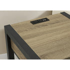 Monarch Specialties 3200 24" Contemporary Side Accent Table 2-Tier - Storage Drawer - Dark Taupe Laminate - Black Metal-Stay connected and powered up with the integrated usb port, allowing you to easily charge devices while keeping your space neat and stylish