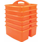 Teacher Created Resources Plastic Storage Caddy - Orange - 6 Pack-These storage caddies are a handy tote for your markers, calculators, timers, manipulatives, and many more small items that you want to keep within reach.