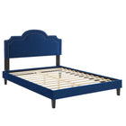 Modway Aviana Performance Velvet King Bed - Navy-King Platform Bed